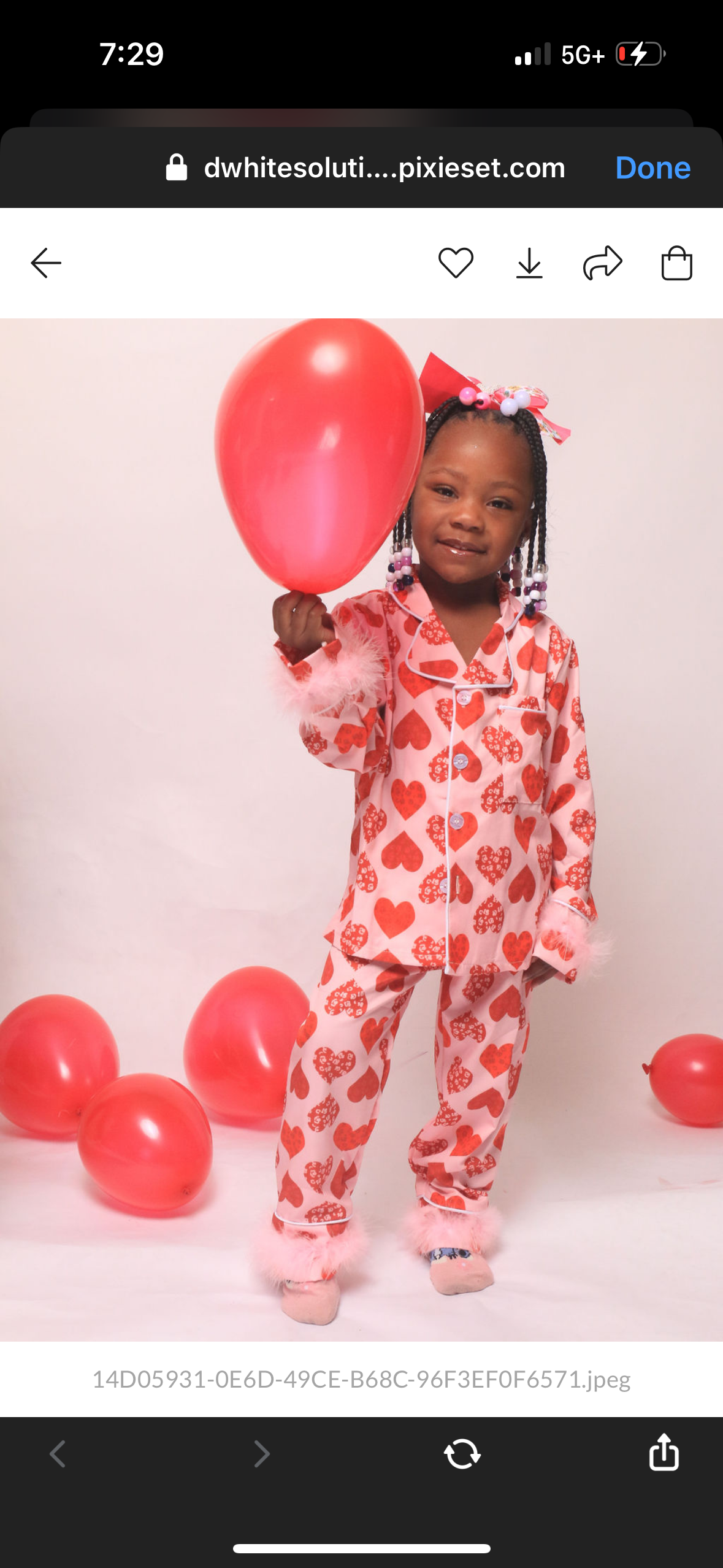 Valentines pajamas set