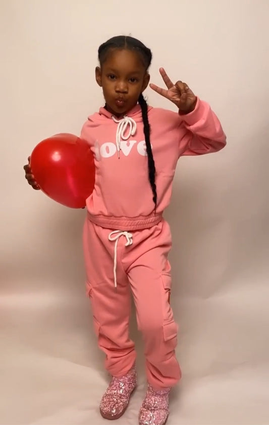 Pink Valentines hoodie set